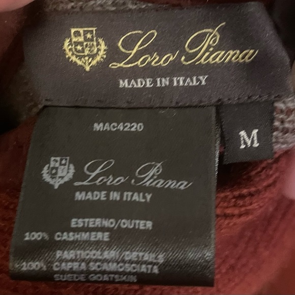Loro Piana Reversible Red/gray cashmere hooded cardigan sweater size medium - Picture 5 of 5